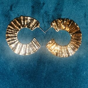 C-Shape Gold Earrings